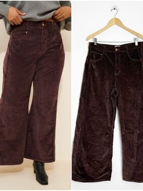 Pilcro Adi Wide Leg Corduroy Pants Size 31 Brown High Rise Anthropologie